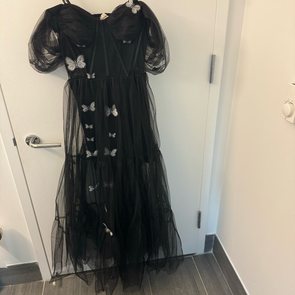 Sheer Black butterfly dress - Picture 2 of 4